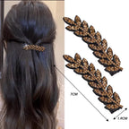 2Pcs Shiny Crystal Hair Clips Fashion Wheat Feathery Rhinestone Hairclip Broken Hair Tools Hairpins Wedding Headwear Accessory