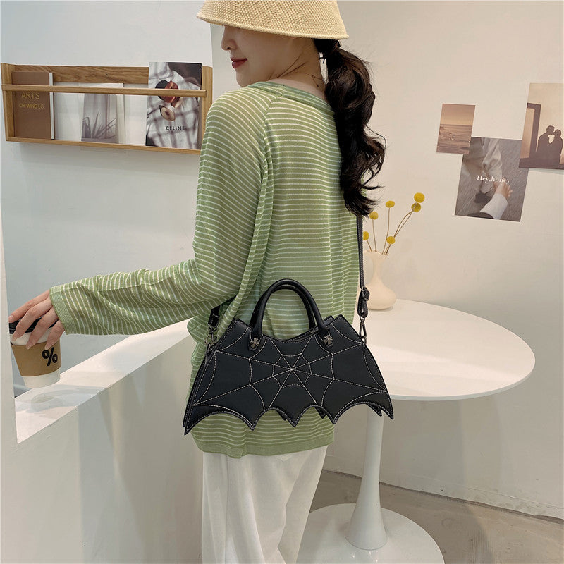 Halloween Spider Web Shoulder Bag – Black Messenger Crossbody