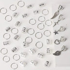 45Pcs Alloy Braid Hair Ring Dreadlock Hair Ring - Hippie Style Hair Accessories Loc Hair Jewelry for Braids for Girls and Women