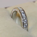 Classic Women Band Ring Paved Zircon Crystal Wedding Engagement