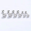 925 Sterling Silver Zircon Screw Thread Stud Earrings for Women