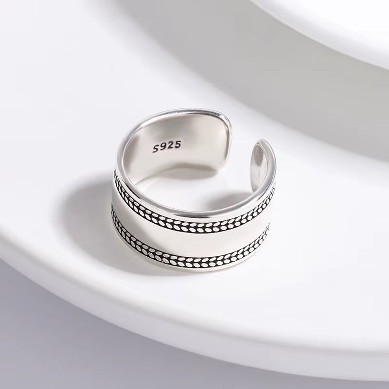 925 Silver Adjustable Vintage Ring for Women – Smooth Finish