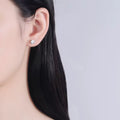 925 Sterling Silver Zircon Screw Thread Stud Earrings for Women