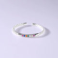 925 Silver Zircon Adjustable Ring Women Wedding Jewelry