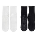4 Pairs Yoga Socks for Women Simple Solid Color Cotton Pilates Socks Mid Calf Silicone Non-Slip Fitness Gym Indoor Floor Socks