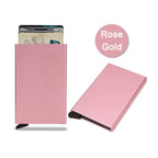Rfid Smart Wallet Card Holder Metal Thin Slim Men Women Wallets Pop up Minimalist Wallet Small Black Purse Vallet Walets for Men