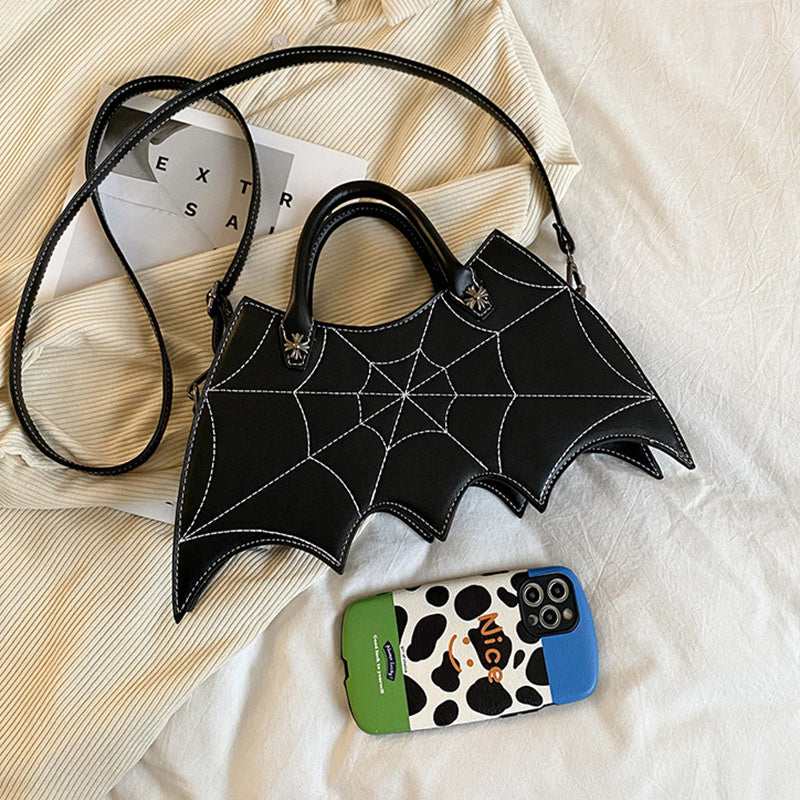 Halloween Spider Web Shoulder Bag – Black Messenger Crossbody