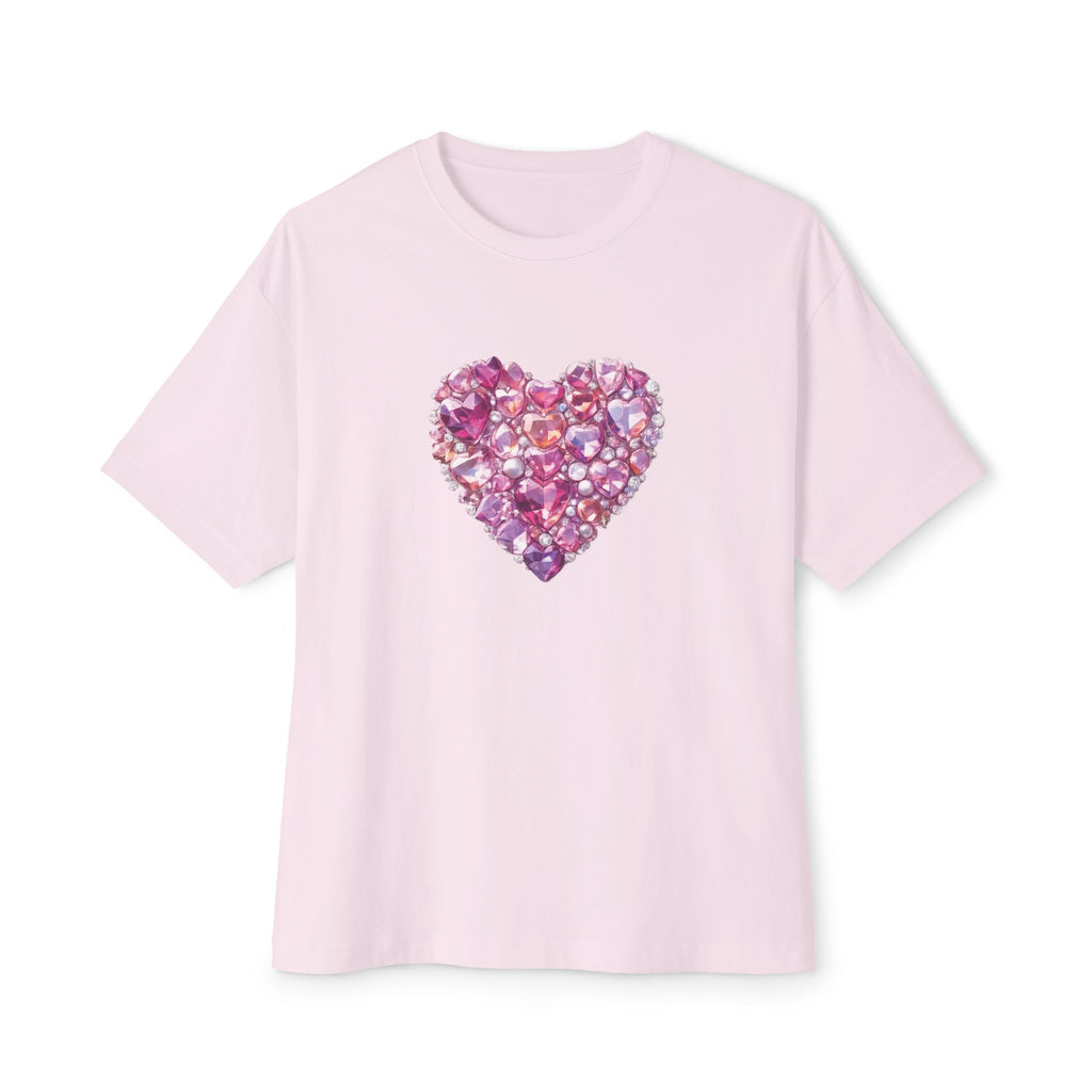 Boxy Tee — Pink Gem Heart Graphic T-Shirt