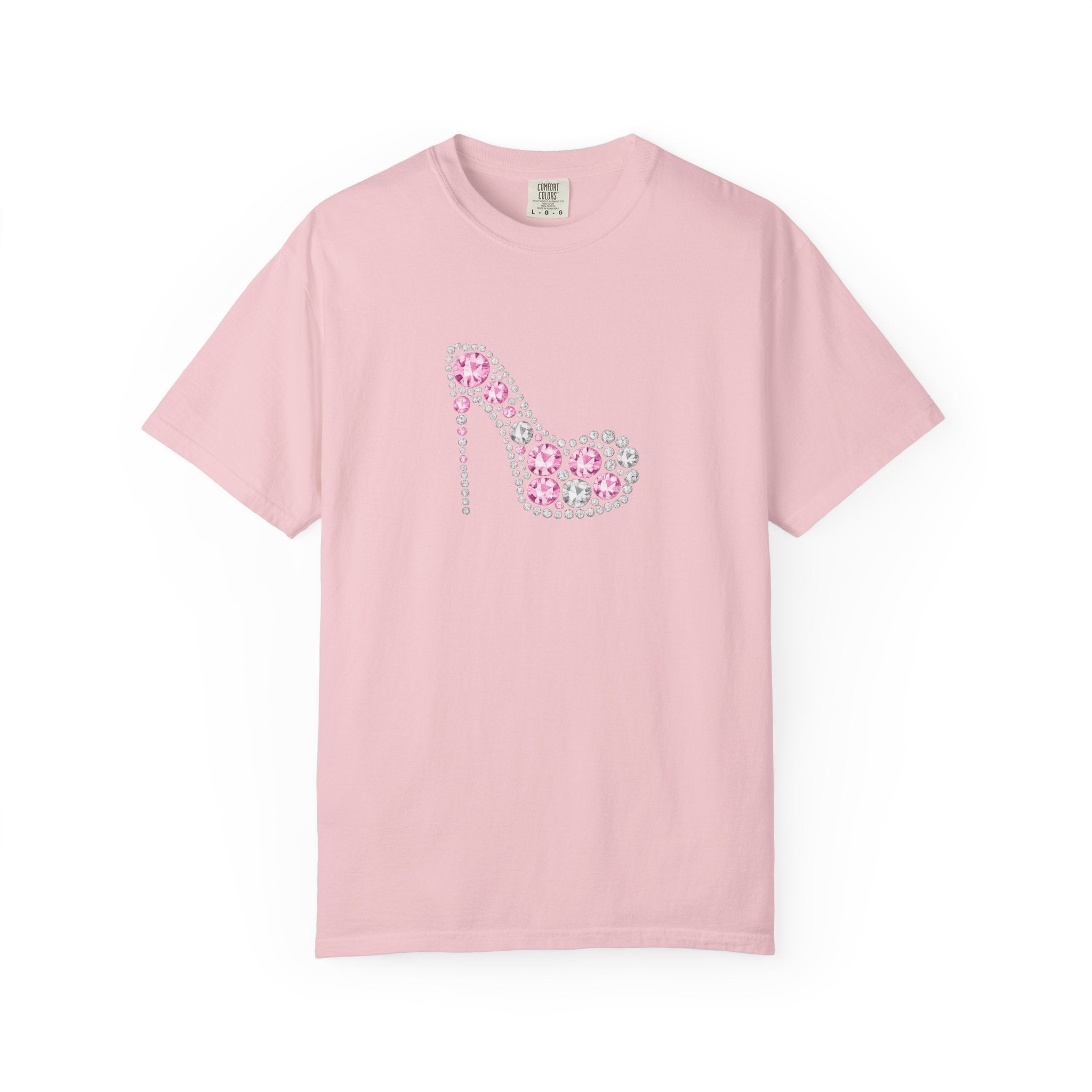 Floral High Heel Graphic Tee — Pink Flower Shoe Design