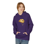 Gold Drip Lips Hoodie — Metallic Lip Art Pullover