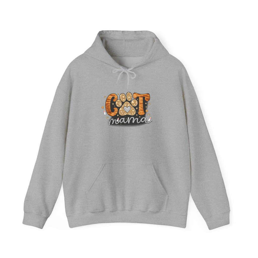 Cat Mama Hoodie – Leopard Paw 'Cat Mama' Graphic Sweatshirt