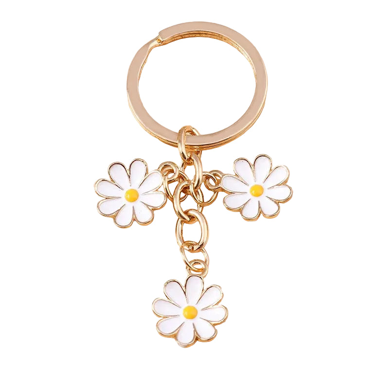 Cute Enamel Keychain Colorful Sakura Flower Key Ring Sweet Key Chains for Women Girls Handbag Accessories DIY Jewelry Gifts