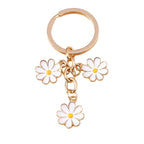 Cute Enamel Keychain Colorful Sakura Flower Key Ring Sweet Key Chains for Women Girls Handbag Accessories DIY Jewelry Gifts