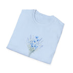 Floral Blue Bouquet T-Shirt — Delicate Watercolor Wildflower Tee