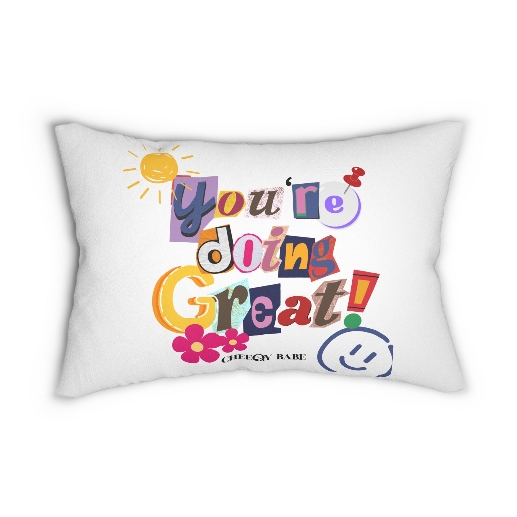 Spun Polyester Lumbar Pillow - 'You're doing Great!'