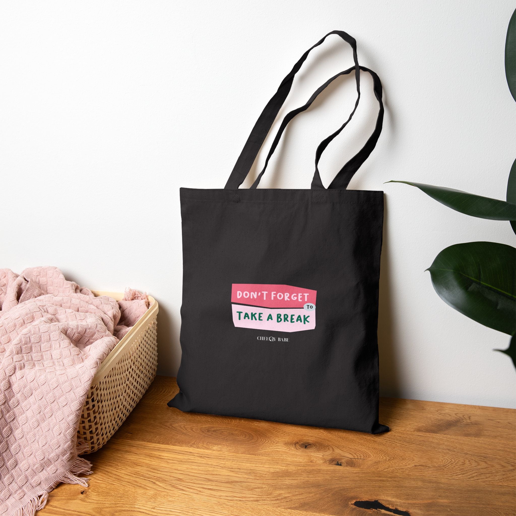 Cotton Canvas Tote Bag - 'Take a Break'