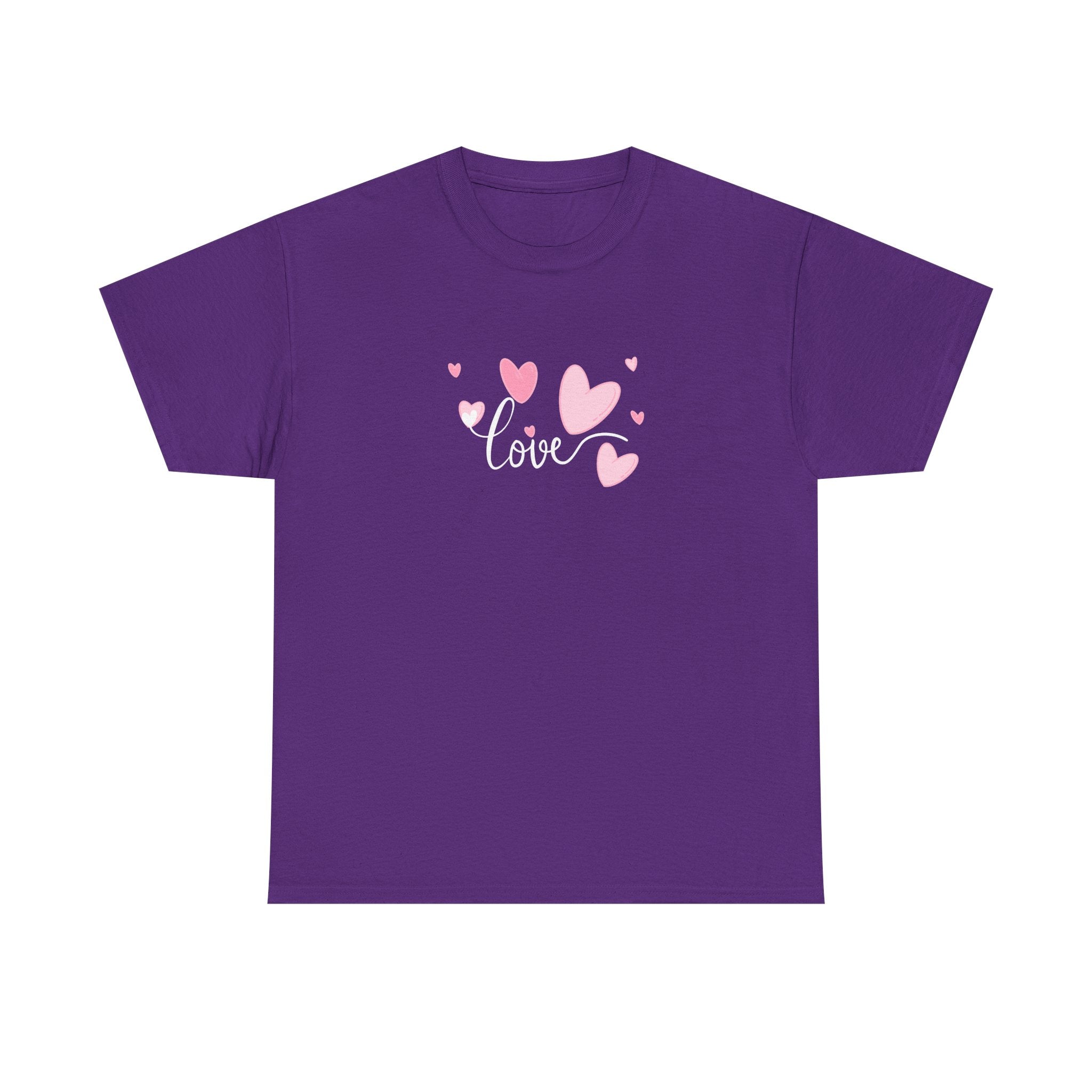 Love Hearts T-Shirt – Pink Heart Design with "love" Script