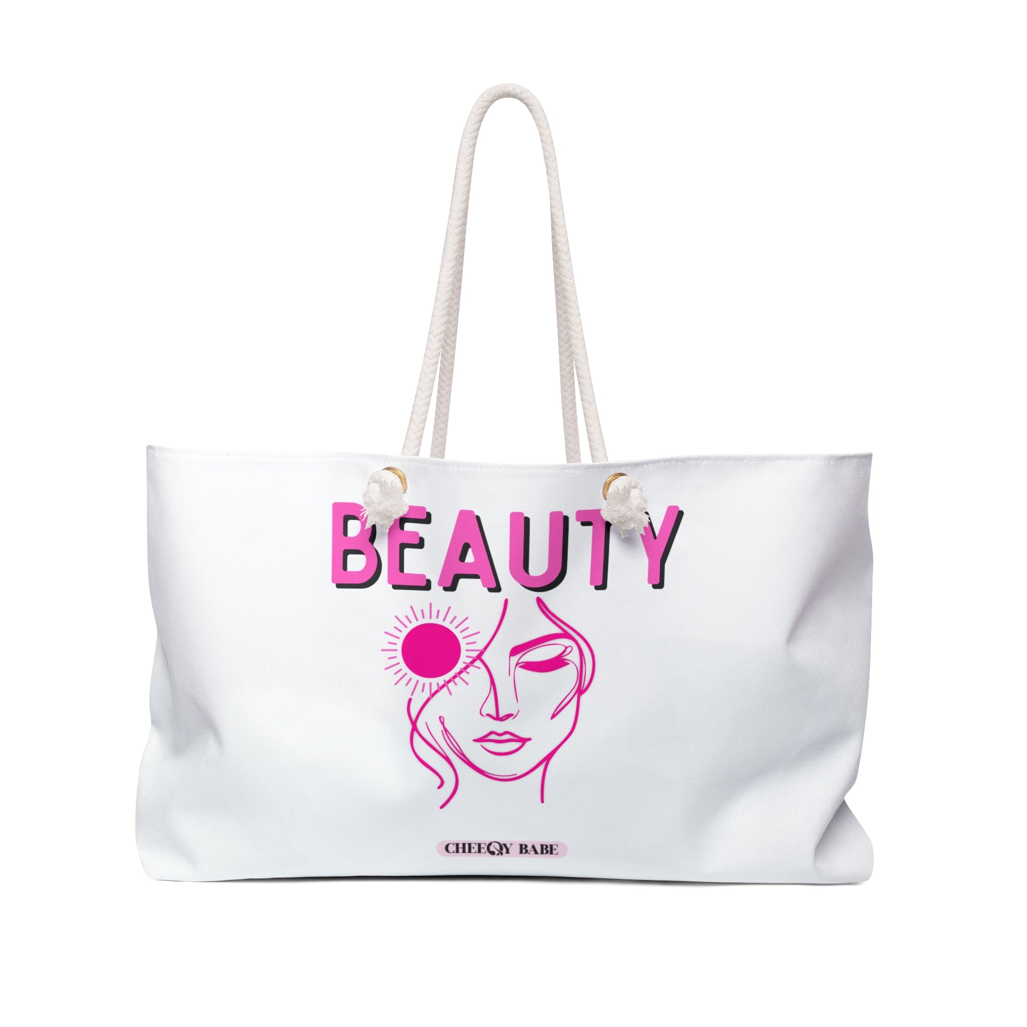 Weekender Bag 'Beauty' – White Stylish Travel Bag