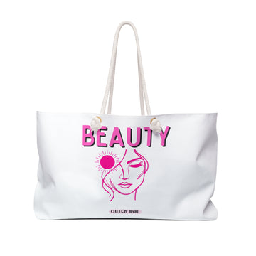 Weekender Bag 'Beauty' – White Stylish Travel Bag