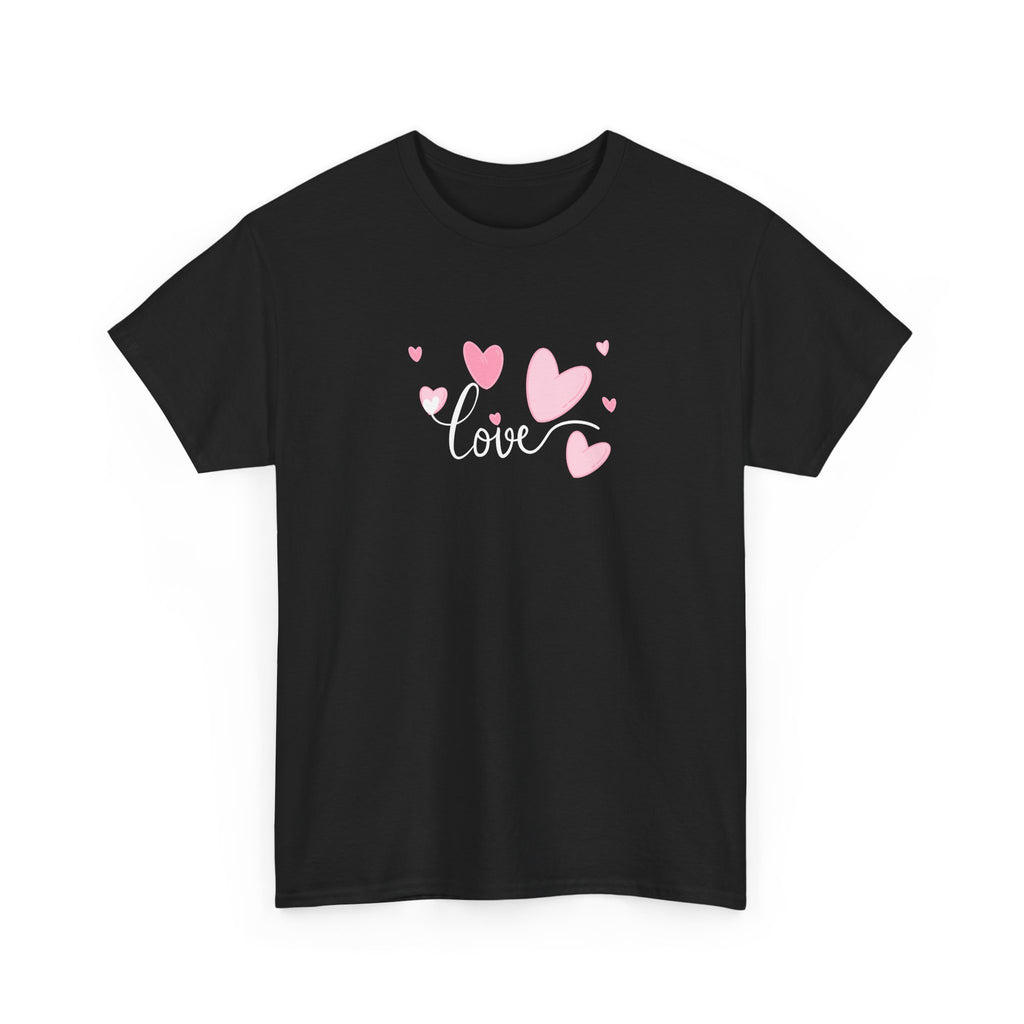 Love Hearts T-Shirt – Pink Heart Design with "love" Script