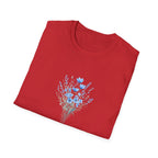 Floral Blue Bouquet T-Shirt — Delicate Watercolor Wildflower Tee