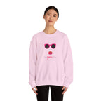 Crewneck Sweatshirt - "Be You, Kind" Pink Sunglasses & Lips Graphic