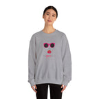 Crewneck Sweatshirt - "Be You, Kind" Pink Sunglasses & Lips Graphic