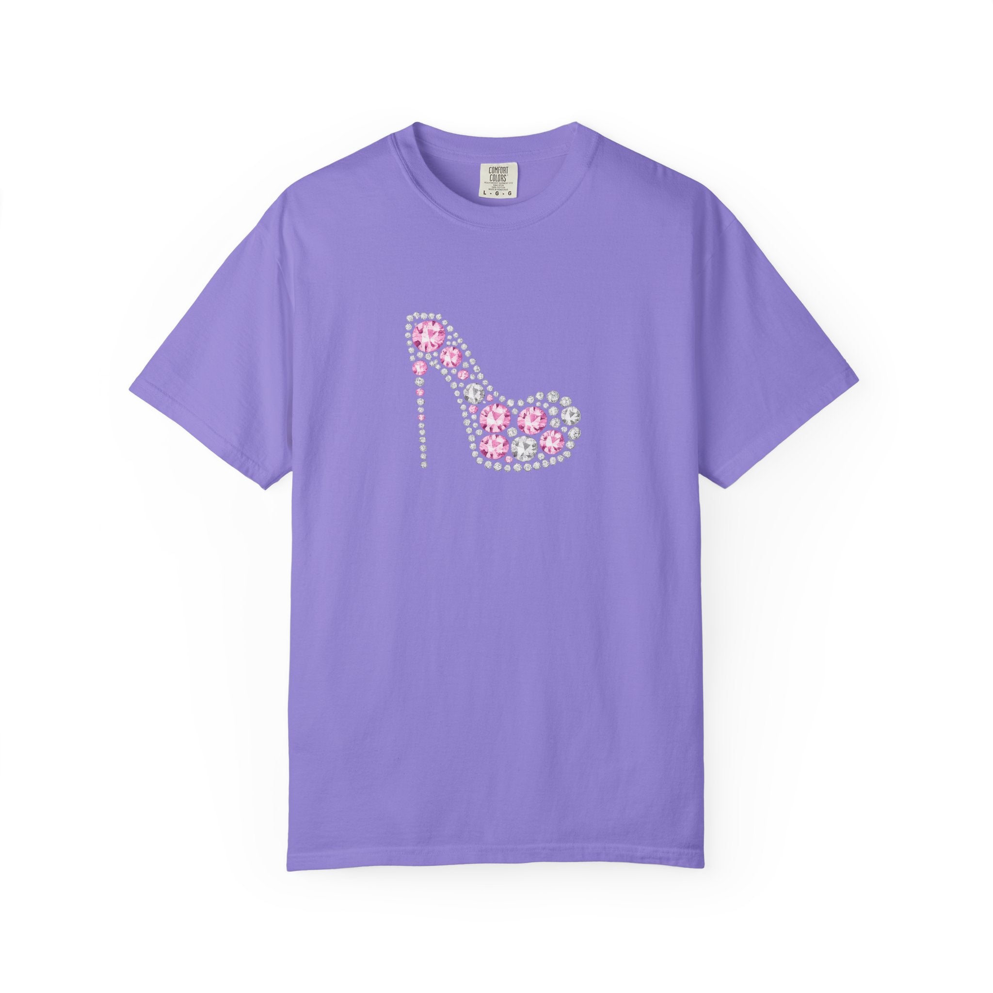 Floral High Heel Graphic Tee — Pink Flower Shoe Design