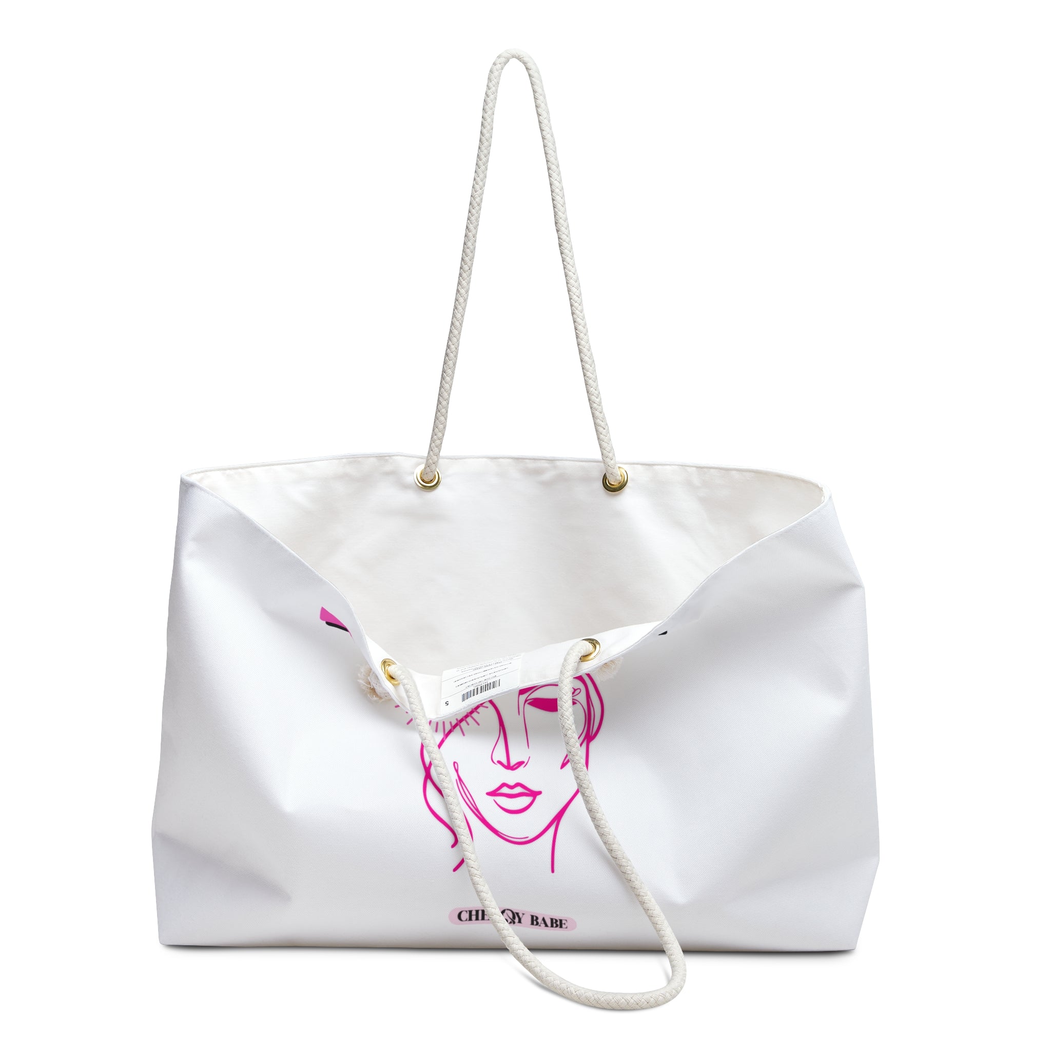 Weekender Bag 'Beauty' – White Stylish Travel Bag