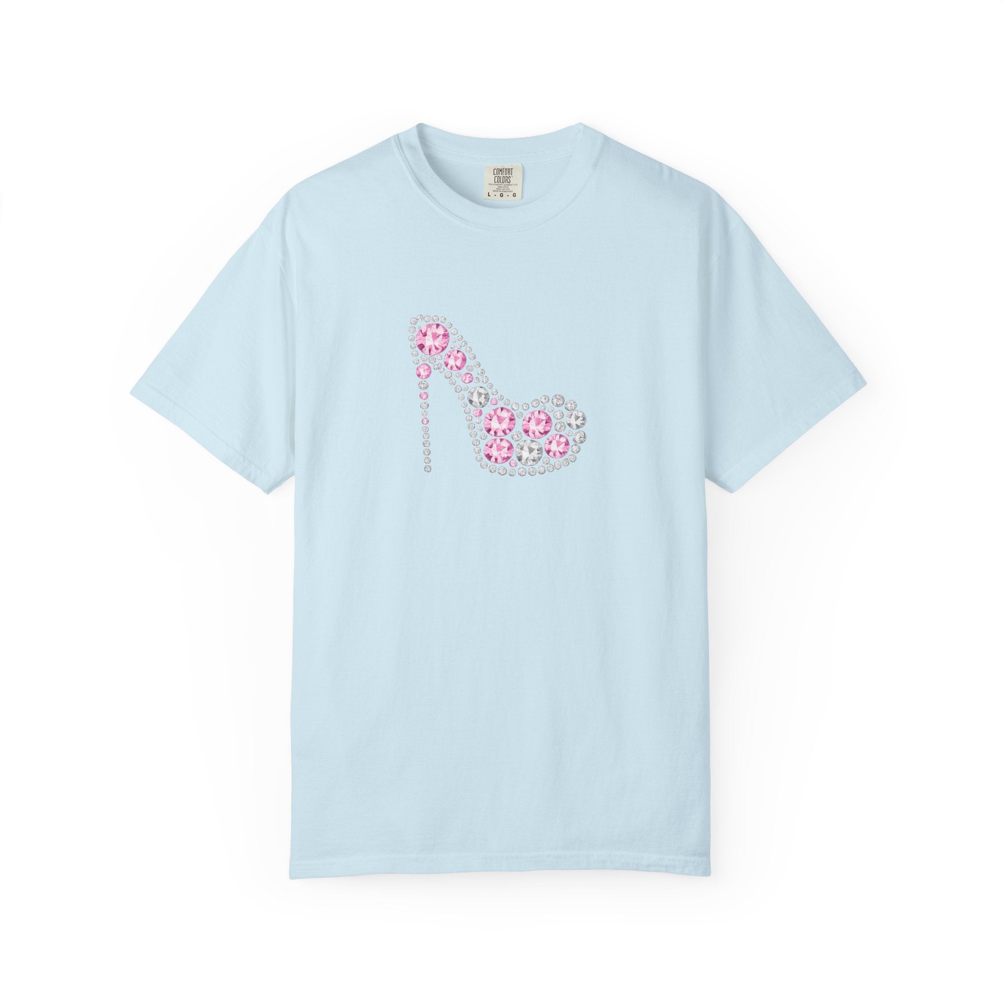 Floral High Heel Graphic Tee — Pink Flower Shoe Design
