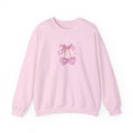 Pink Glitter Heart Cherries Crewneck Sweatshirt