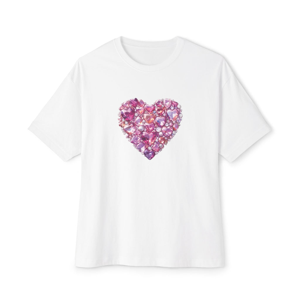 Boxy Tee — Pink Gem Heart Graphic T-Shirt