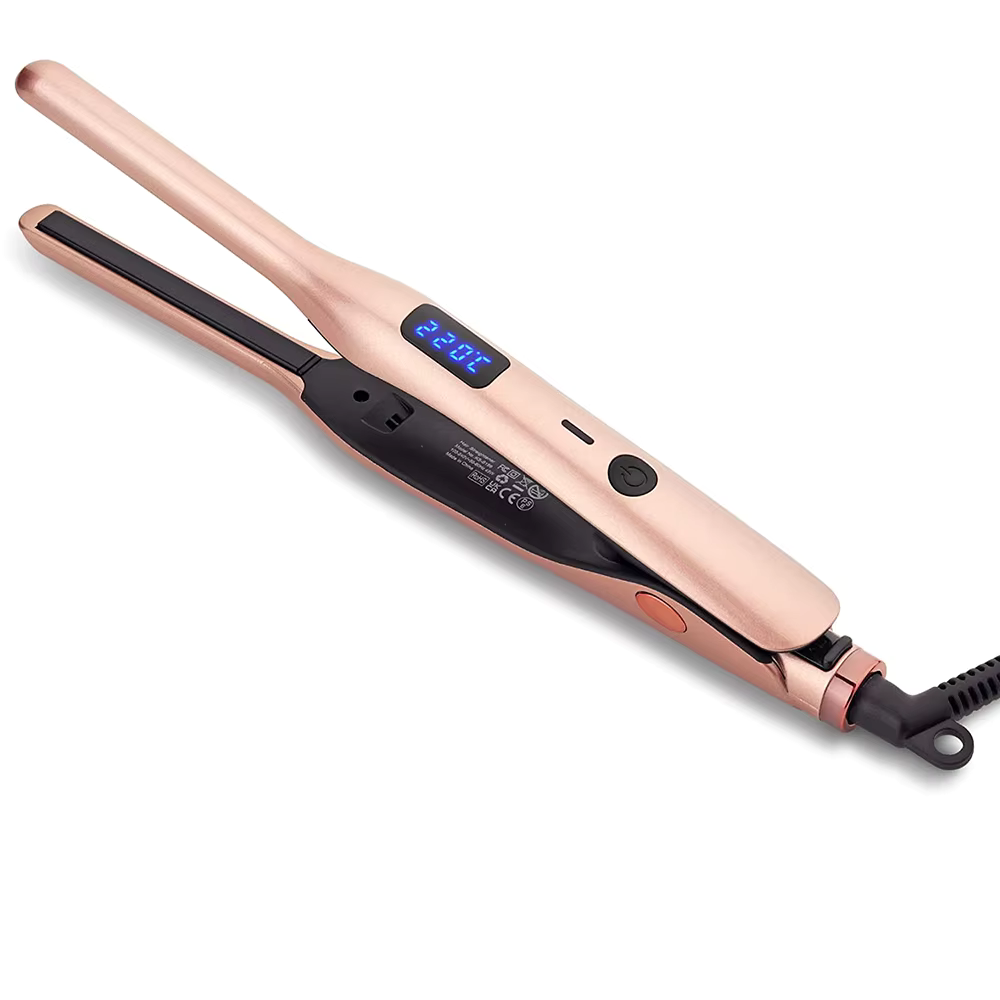 2-in-1 Portable Narrow Flat Iron for Short Hair: Hair Straightener & Curler