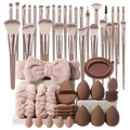 Professional Makeup Tools Set: Brushes, Sponge, Puff, Headband, Bowl