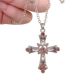 Zircon Cross Necklace Heart Pendant for Women