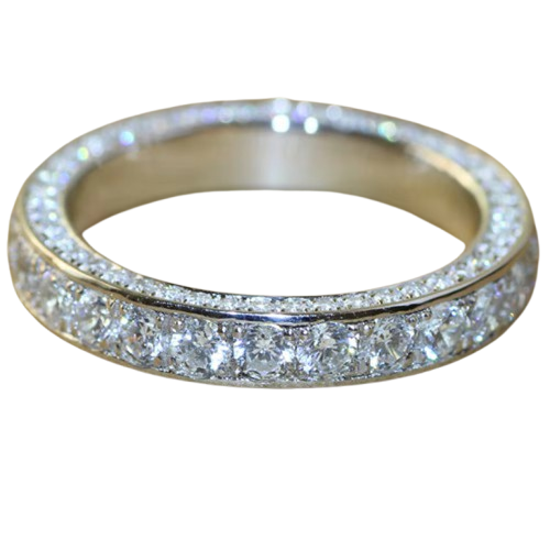 Classic Women Band Ring Paved Zircon Crystal Wedding Engagement