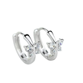 Baby Princess 925 Silver Butterfly Zirconia Small Hoop Earring for Girls Child Wome Beautiful Aros Huggies Earring Jewelry