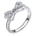 925 Sterling Silver Bowknot CZ Ring – Trendy Wedding Jewelry