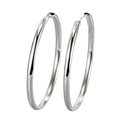 925 Sterling Silver 3MM Thick Hoop Earrings Women Wedding Trend