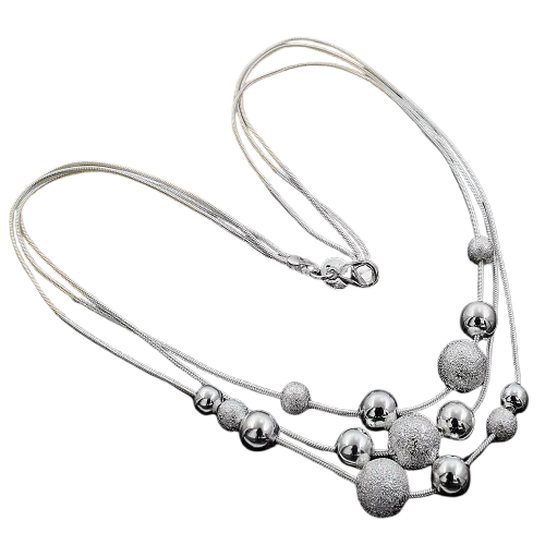 925 Silver Charm Bead Necklace – Fine Jewelry for Women Gift