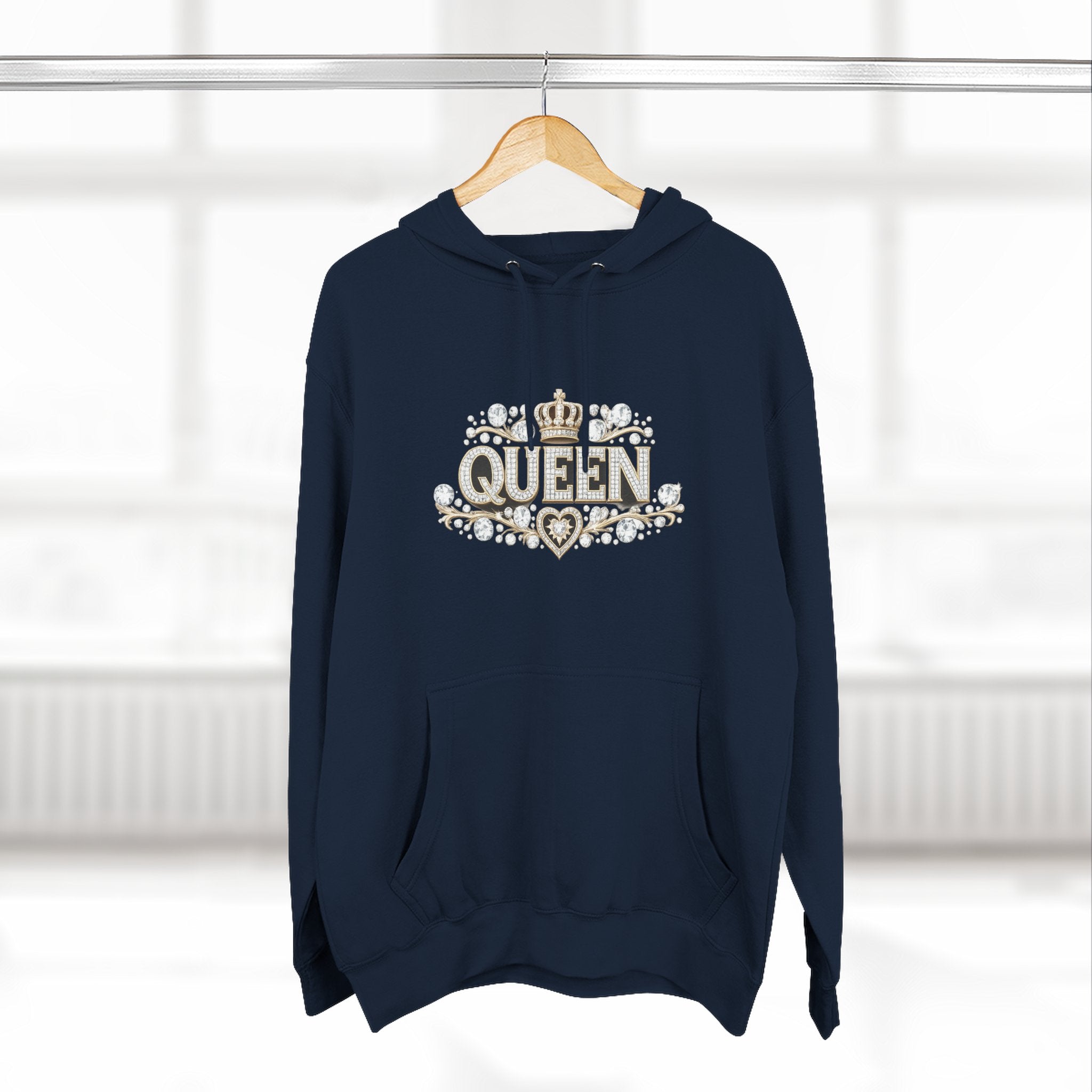 Queen Crown Hoodie — Feminine Sparkle Pullover