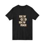Know God Know Peace V-Neck Tee — Christian Inspirational Faith Shirt