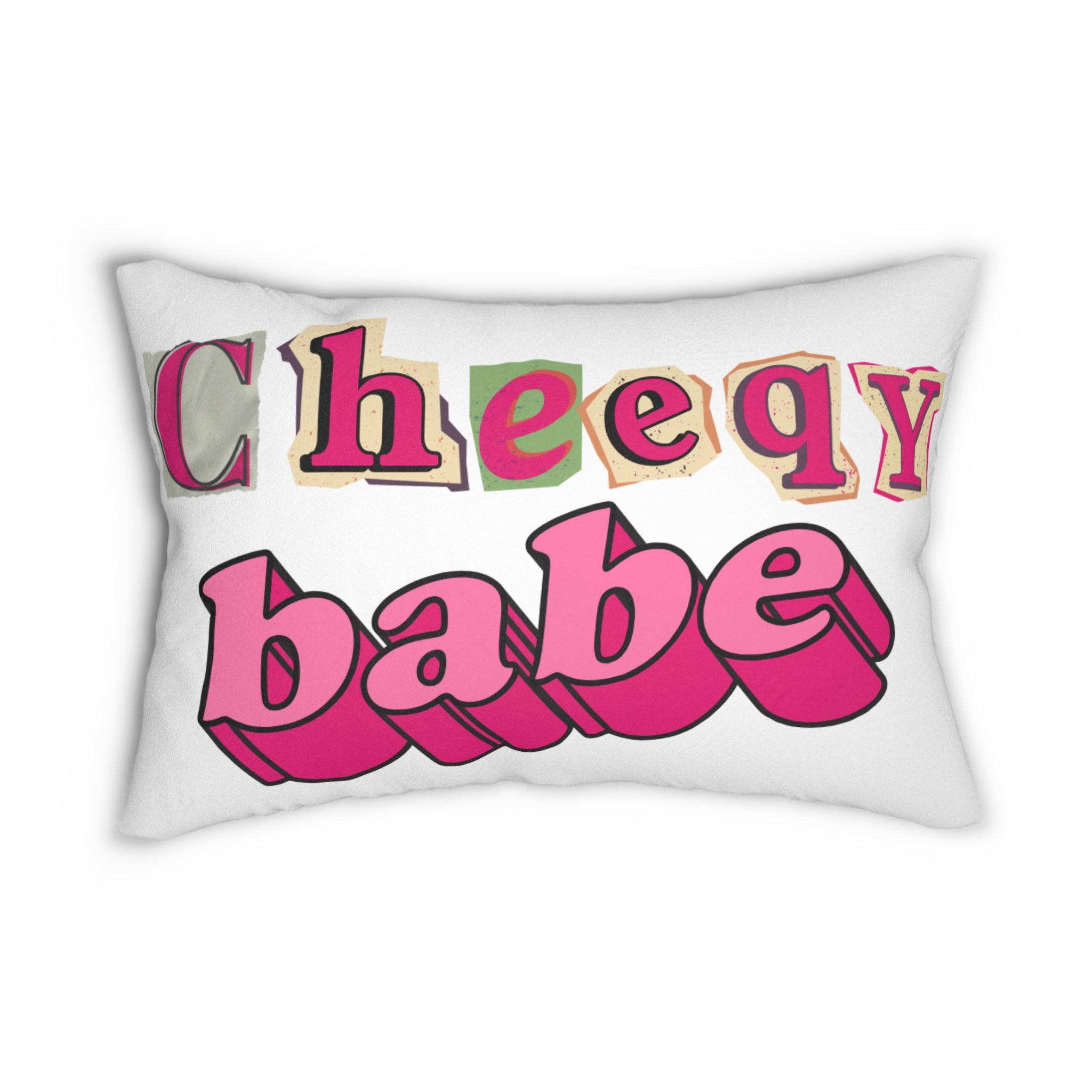 Spun Polyester Lumbar Pillow - 'CheeqyBabe' - Funky Home Decor for Young Adults