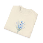 Floral Blue Bouquet T-Shirt — Delicate Watercolor Wildflower Tee