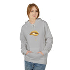 Gold Drip Lips Hoodie — Metallic Lip Art Pullover