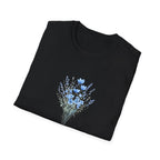 Floral Blue Bouquet T-Shirt — Delicate Watercolor Wildflower Tee