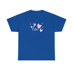 Love Hearts T-Shirt – Pink Heart Design with "love" Script