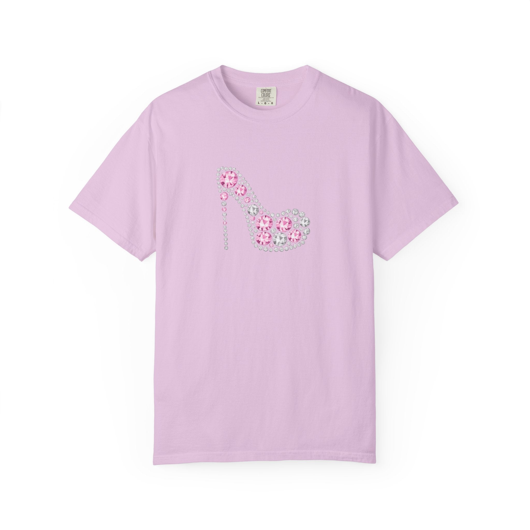 Floral High Heel Graphic Tee — Pink Flower Shoe Design