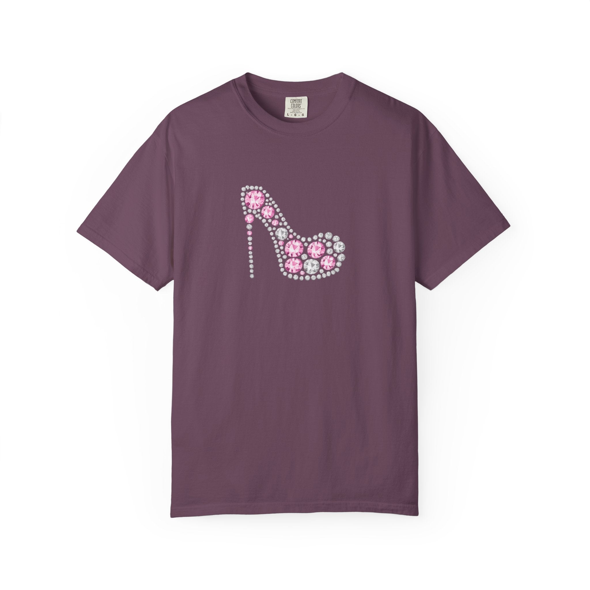 Floral High Heel Graphic Tee — Pink Flower Shoe Design