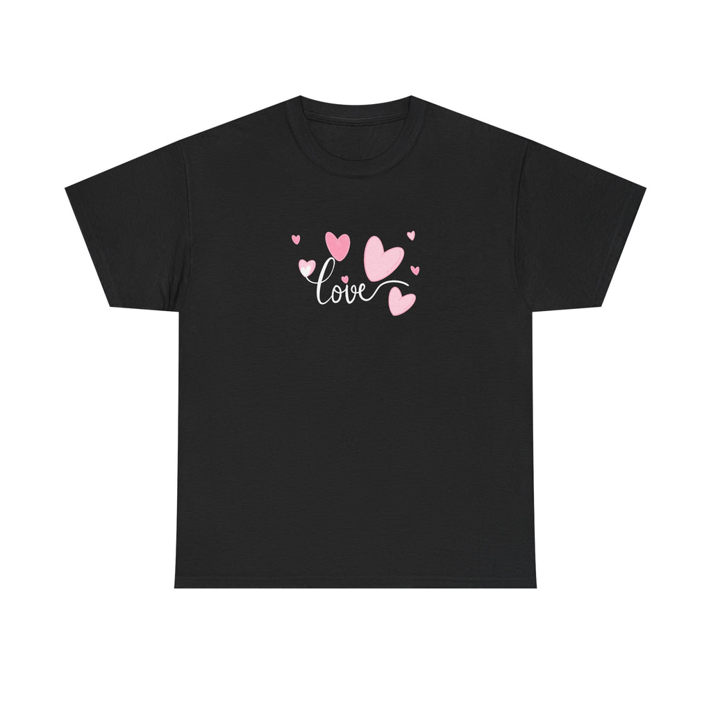 Love Hearts T-Shirt – Pink Heart Design with "love" Script